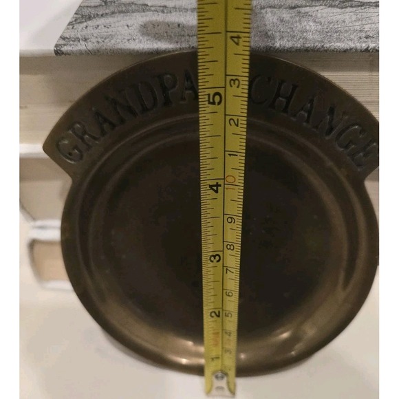 Vintage 1970 Grandpa's Change BRASS Metal POCKET Dish Trinket Caddy Catch All #D - Picture 4 of 5